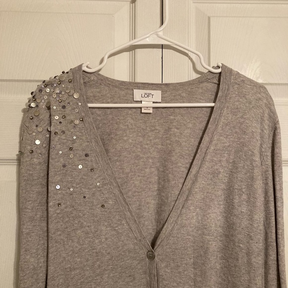 Ann Taylor Loft Grey Sweater - Picture 2 of 3